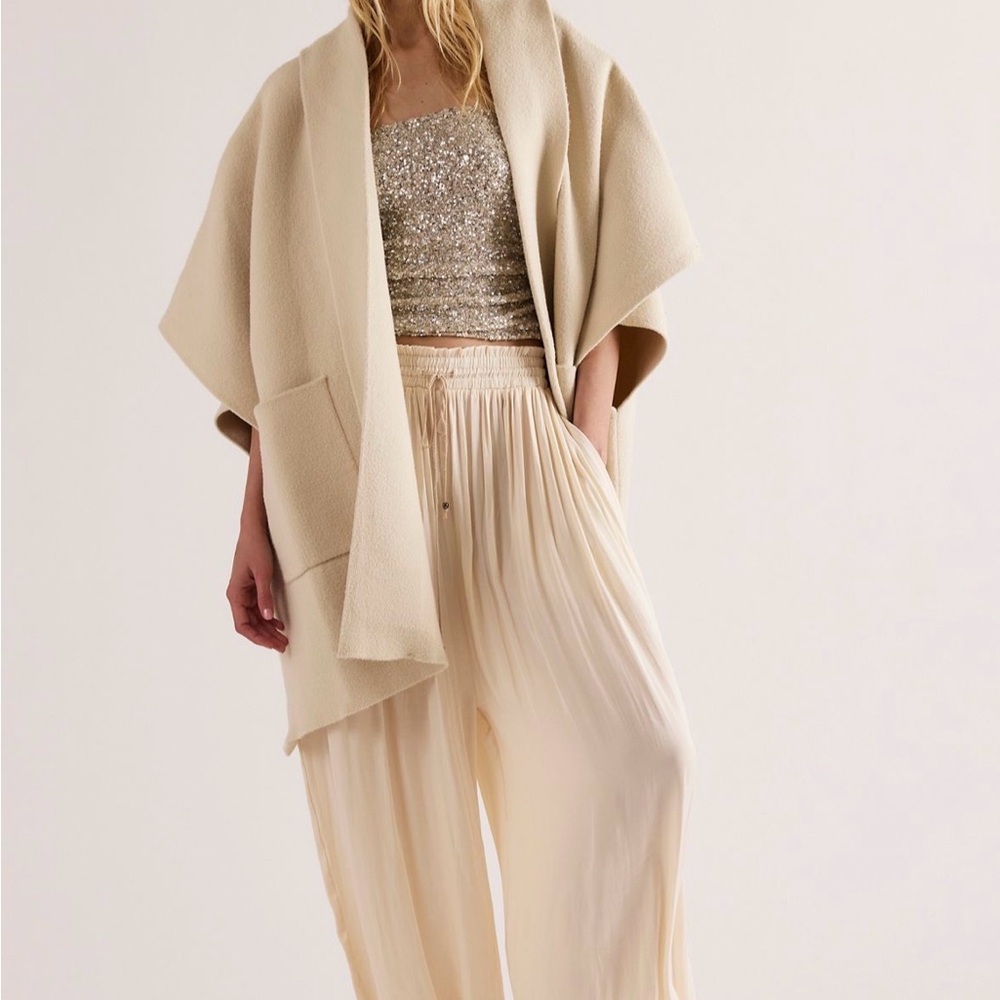 Free People All I Need Cozy Hooded Duster Crème